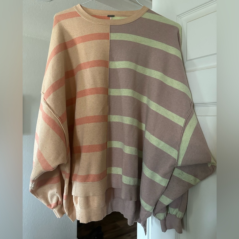 Free People Oversized Striped Sweater